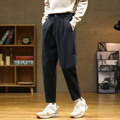 Hearujoy Autumn/Winter Woolen Pants Men warm Fashion Retro Multicolor Casual Pants Mens Streetwear Loose Korean Straight Trousers Mens