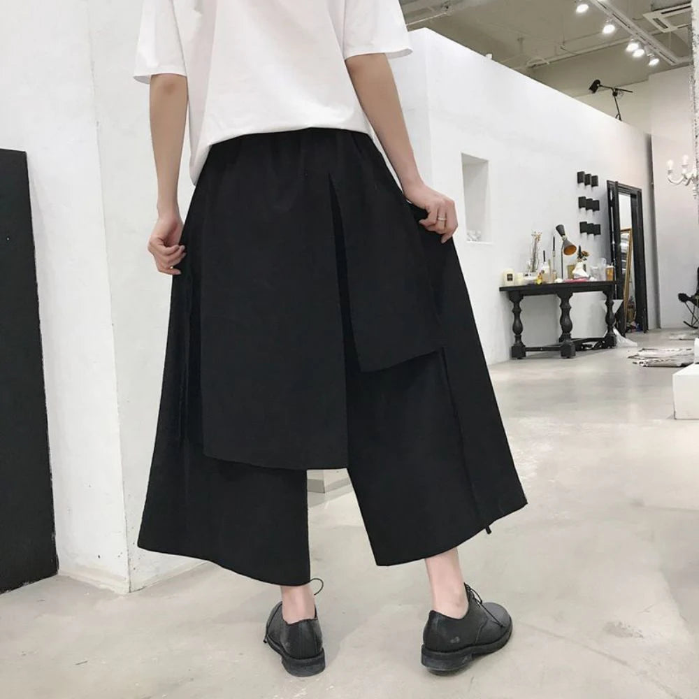 Hearujoy Chinese Harem Pants Kimono Karate Asuab Clothes Black Samurai Clothes Japanese Pants Streetwear Cotton And Linen Cropped Pant