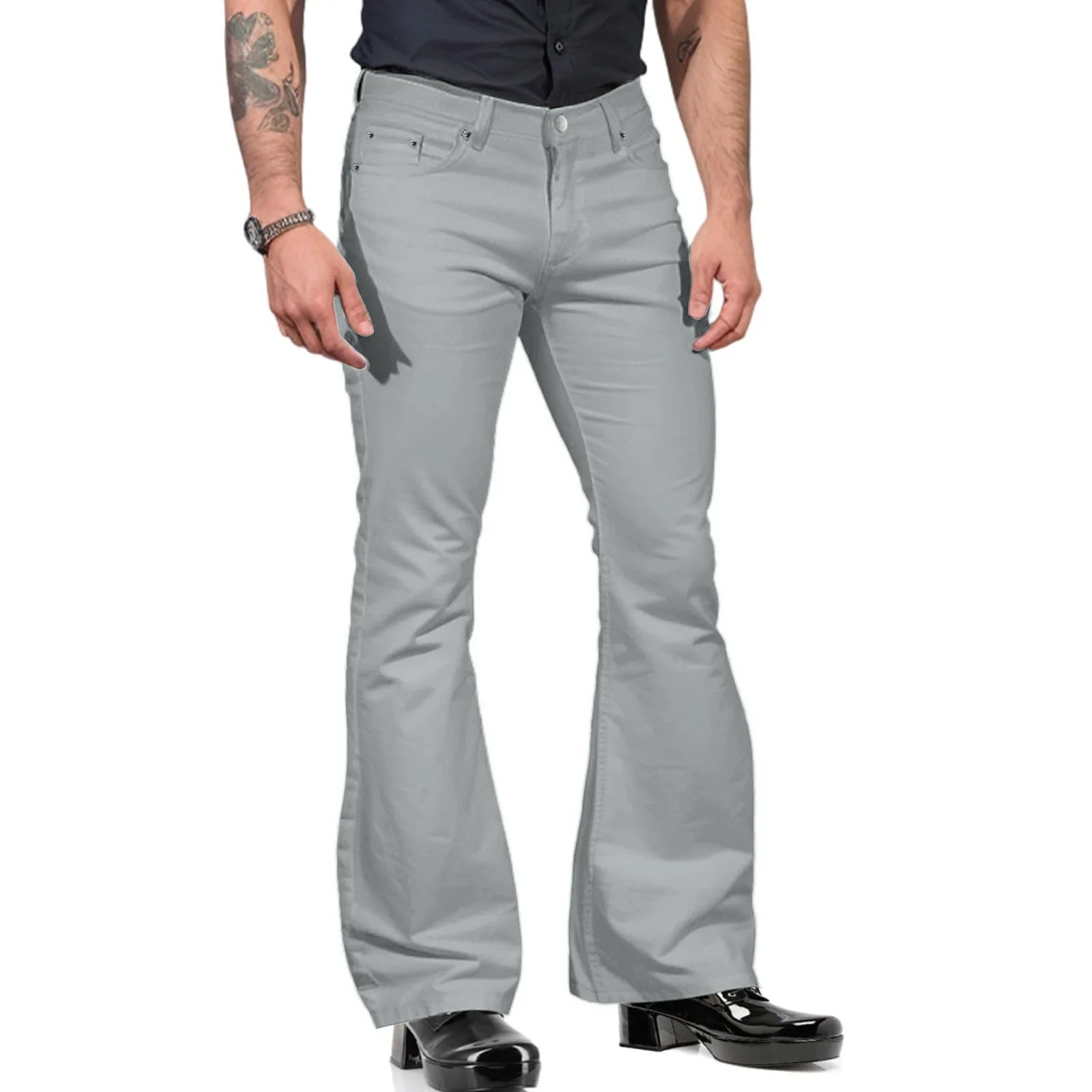HEARUJOY  -  Summer Men's Casual Flared Slim Fit Cargo Pants Classic Business Straight Loose Trousers