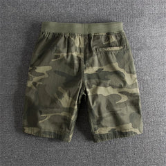 HEARUJOY  -  Summer Men Camouflage Shorts Casual Elastic Waist Comfort Loose Jogging Pants Cotton Cargo Gym Running Shorts Beach Shorts