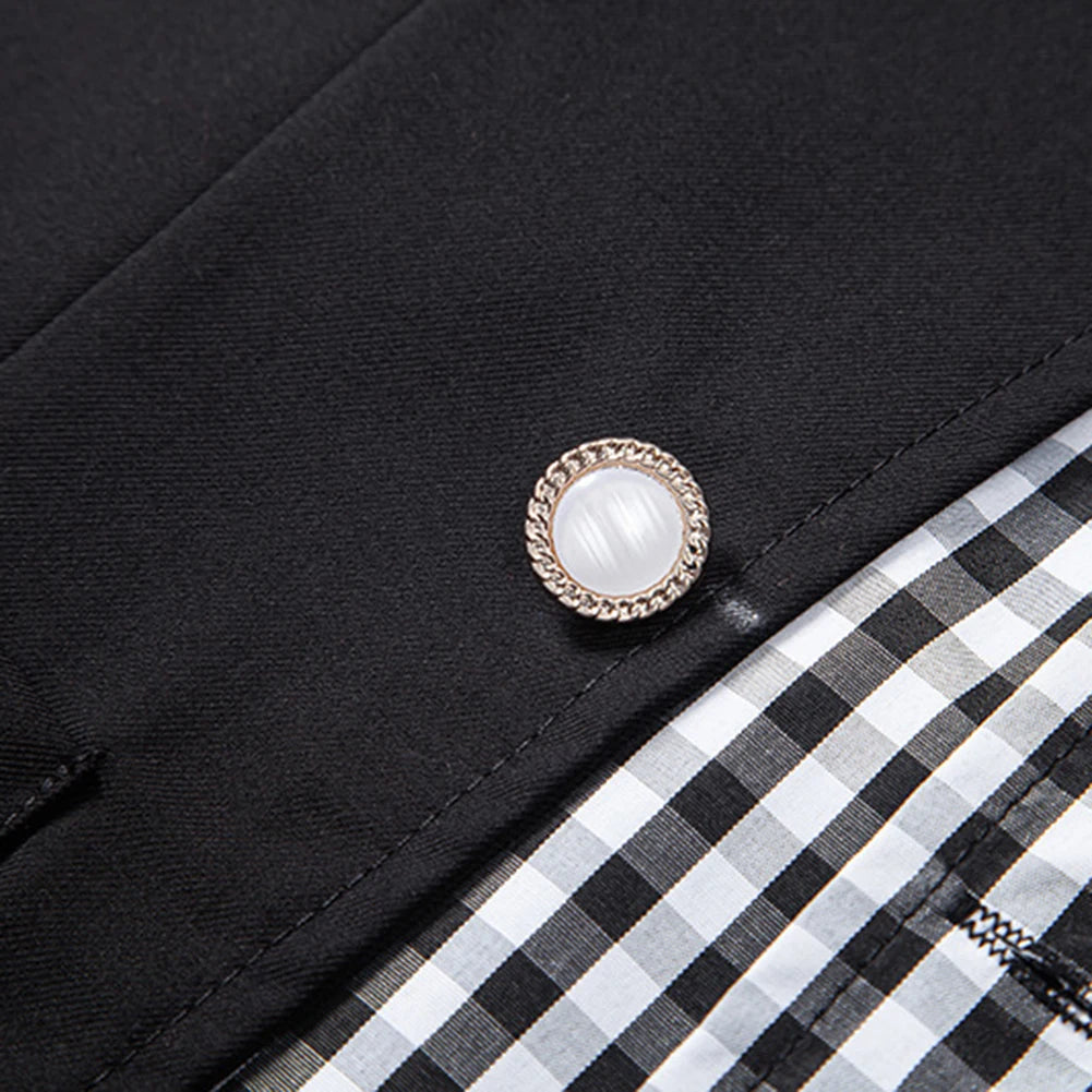 HEARUJOY  -  Fashion Business Vests Men's Suit Waistcoat Regular Length Garment Spring Autumn Fashion V Neck Sleeveless Plaid Pattern For Men