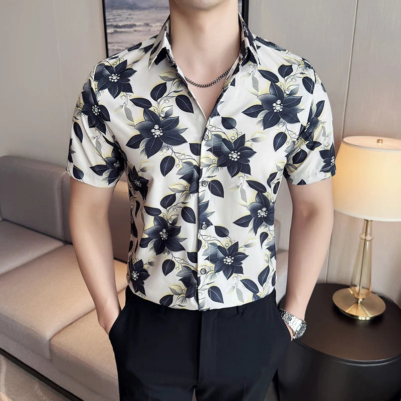 HEARUJOY  -  Fashion Mens Hawaiian Shirt Male Casual Colorful Printed Beach Shirts Men Short Sleeve Shirts Camisa Hawaiana Hombre