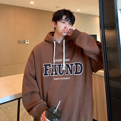 HEARUJOY  -  Men's Oversized Hoodie Off White Letter Print 5XL Hoodies with Hat Over size for Men Man Hoody Casual Wear Male Sweatshirt