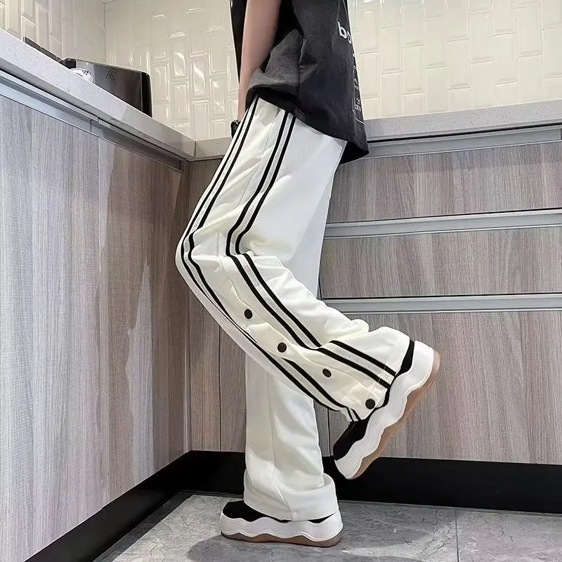 Hearujoy  Men Fashion Straight Sweatpants Hip Hop Casual Jogging Streetwear Harajuku Trousers