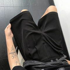 HEARUJOY  -  Summer Suit Shorts Men Fashion Social Mens Black Dress Shorts Korean Business Casual Shorts Mens Office Formal Shorts M-3XL