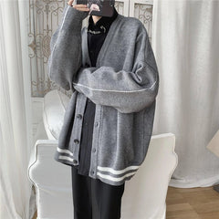 HEARUJOY  -  Thin jacket men's casual long-sleeved loose knitted cardigan