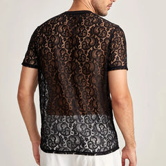 HEARUJOY  -  Slightly Transparent Hollow Out Lace Top Summer Style Regular Clothing Length S-2XL Size Available Slight Stretch Fabric