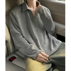 HEARUJOY  -  Spring Lapel Hoodie Men Oversized Casual Sweatshirt Men Korean Loose Pullover Hoodie Mens Hoody Men Long Sleeved T-shirt M-3XL