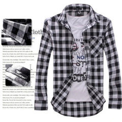 HEARUJOY  -  Men's Plaid Shirt Button Down Casual Check Shirt Long Sleeve Slim Spring Autumn Male Brand Soft Comfortable Fashion