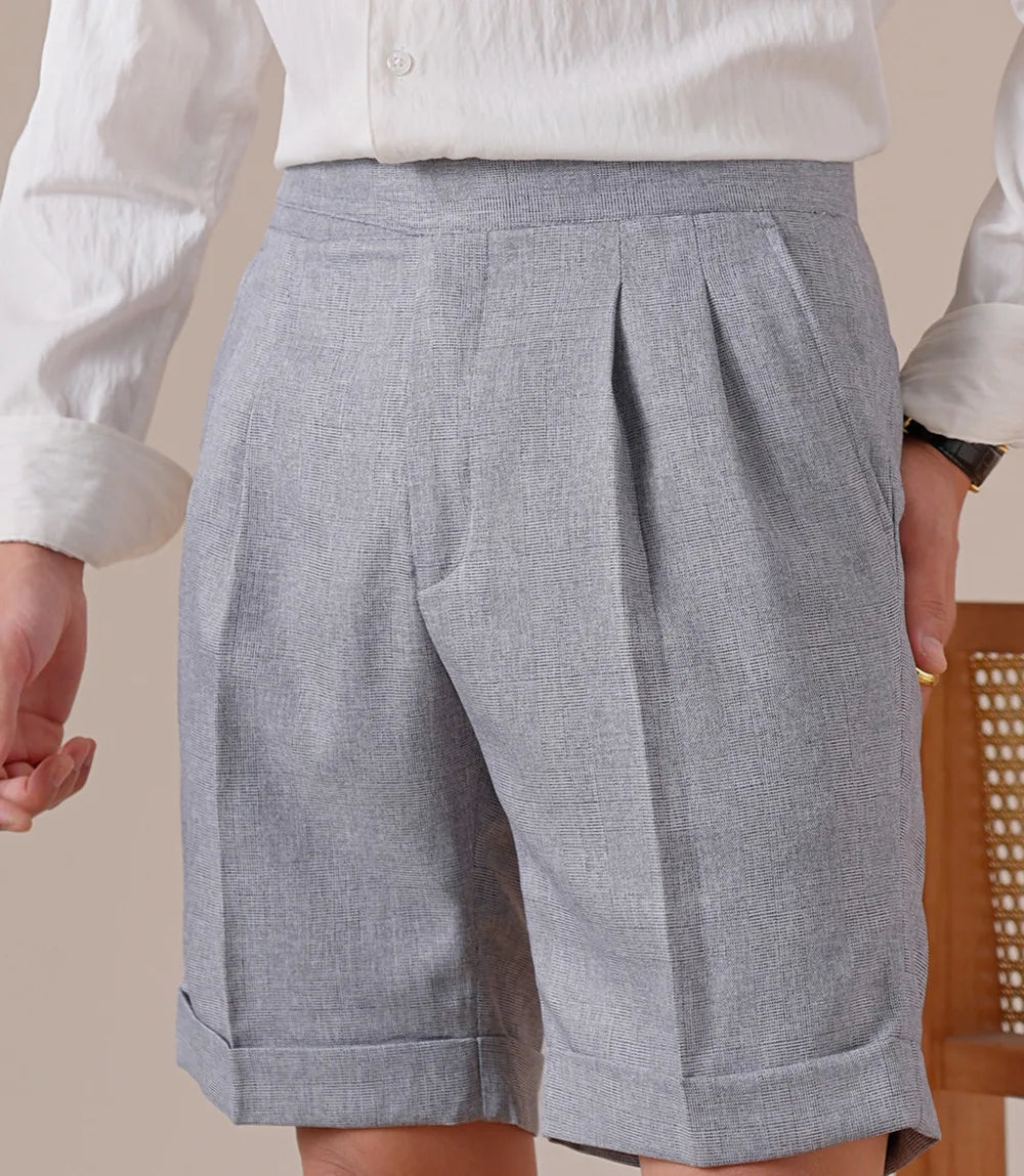 HEARUJOY  -  Italian Style Naples Non-Iron Shorts Men's Summer Thin Breathable Retro Casual Five-Point Dress Pants Short Hombre Men Clothing