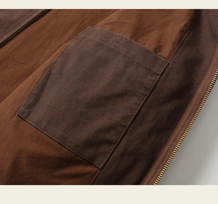 HEARUJOY  -  Classic Detroit Jacket J01 American Vintage Workwear Spring/Fall 100% Cotton Canvas Jacket J97 Loose-Fit Lightweight Coat