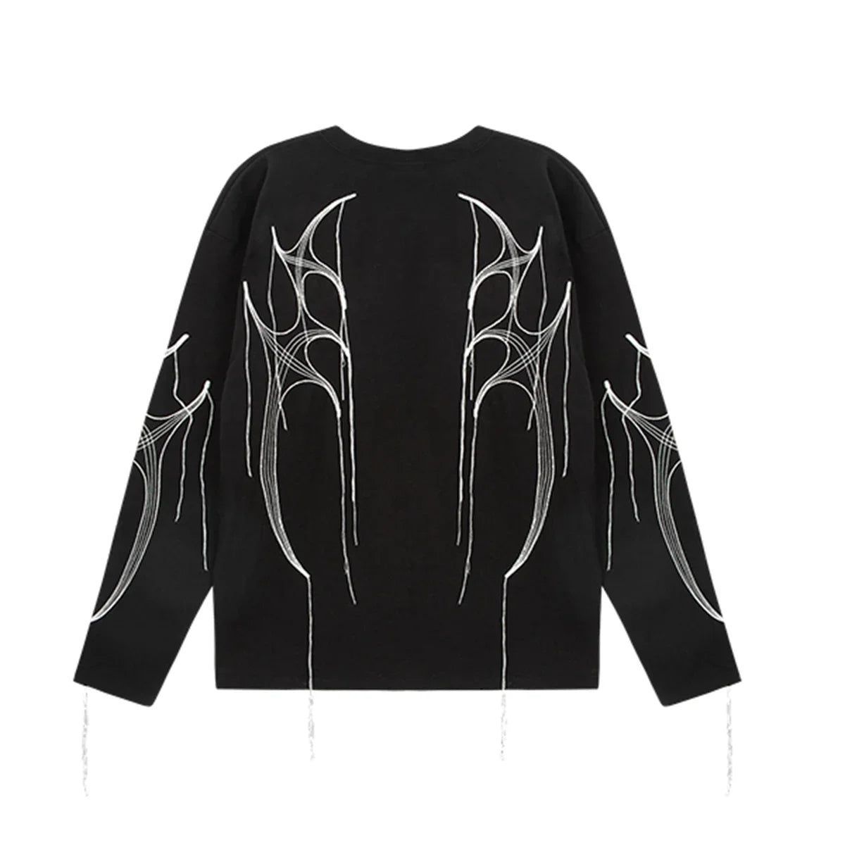 Hearujoy High Street Embroidery Tassel Crew Neck Sweatshirts for Men and Women Pullover Casual Sudaderas Oversized Baggy Fall Hoodies
