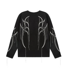 Hearujoy High Street Embroidery Tassel Crew Neck Sweatshirts for Men and Women Pullover Casual Sudaderas Oversized Baggy Fall Hoodies