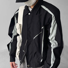 Hearujoy High Street Y2k Streetwear Men Contrast Jacket Top Fashion Trend Functional Assault Jackets Neutral Original Design Zipper Coat