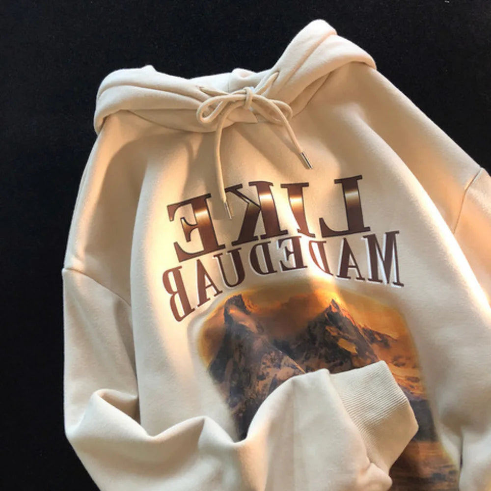 HEARUJOY  -  Retro Streetwear Oil Painting Hoodie Womens Winter Warm Fleece Loose Oversized Coat Fashion Casual Chic Jacket