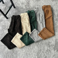 Hearujoy Y2k Hip hop Harajuku Corduroy wide leg pants retro street fashion autumn winter Korean version of new men casual baggy pants