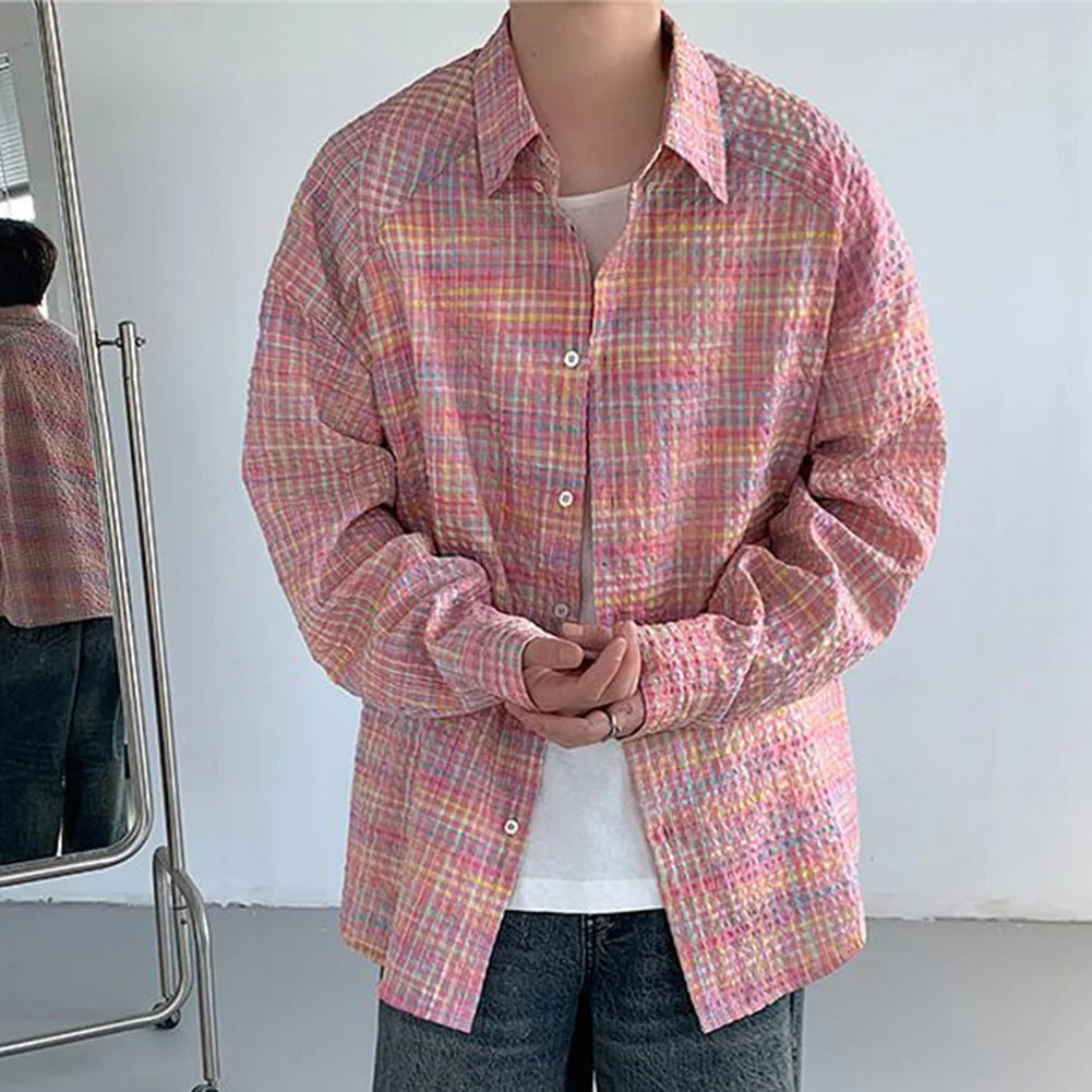 HEARUJOY  -  Casual Outings Korean Fashion Top Casual Spring Autumn Fashion Korean Style Shirt Bust 120-136 Cm Fashionable Design