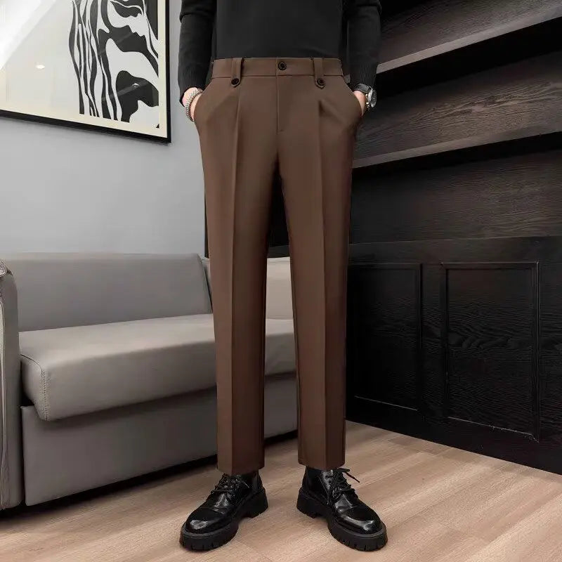 HEARUJOY  -  New Casual Business Trousers Trendy Slim Men's Korean Version Nine Points Pants