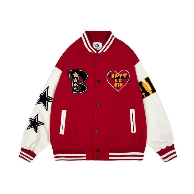 Hearujoy American baseball uniform men's spring and autumn trendy brand Y2K retro trend all-match casual embroidery jacket