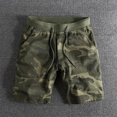 HEARUJOY  -  Summer Men Camouflage Shorts Casual Elastic Waist Comfort Loose Jogging Pants Cotton Cargo Gym Running Shorts Beach Shorts