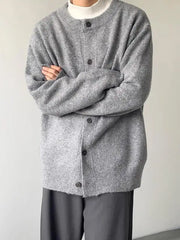 HEARUJOY  -  Autumn Winter Lazy Sle Soft Woolen Camere Knitted Sweater Men's Korean Version High-End Feeling Open Cardigan Outerwear