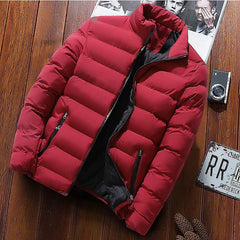HEARUJOY  -  Thickened Cotton Coat Men's Stand-up Collar Zipper Cardigan Coat Outdoor Jacket Casual Warm