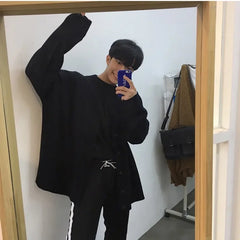 HEARUJOY  -  New Men's Clothing V-neck Single-breasted Men's Wear Knitted Sweater Loose Solid Color Knitted Cardigan Coat  Autumn D03