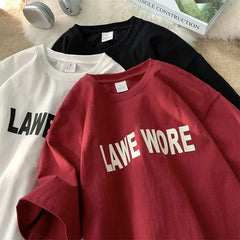 HEARUJOY  -  T Shirt Oversized Cotton For Men White Men's Letter Print T-shirts Male 5XL Casual Wear Summer Tee Shirts Unisex Big Size