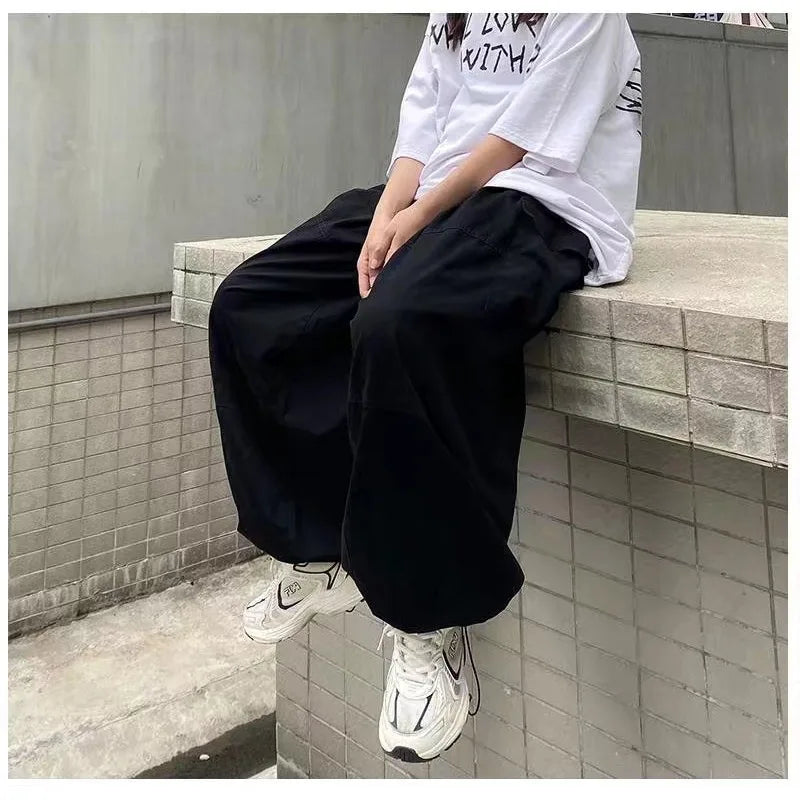 Hearujoy Vintage Baggy Cargo Pants Men Cotton Wide Leg Trousers Male Oversize Retro Loose Casual Japanese Streetwear Hip Hop