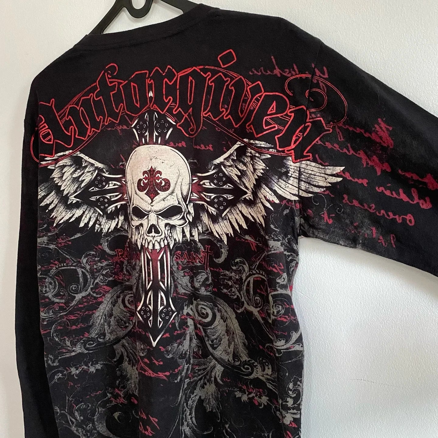 Hearujoy Affliction Long sleeved T shirt Y2K Fashion New Round Neck Oversized T shirt Mens Womens Casual Tops Streetwear Gothic Clothing