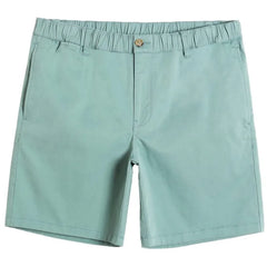 HEARUJOY  -  Men's Classic Fitted Cotton Casual Shorts with Elastic Waistlines and Multiple Pockets for Daily Commuting and Summer Shorts