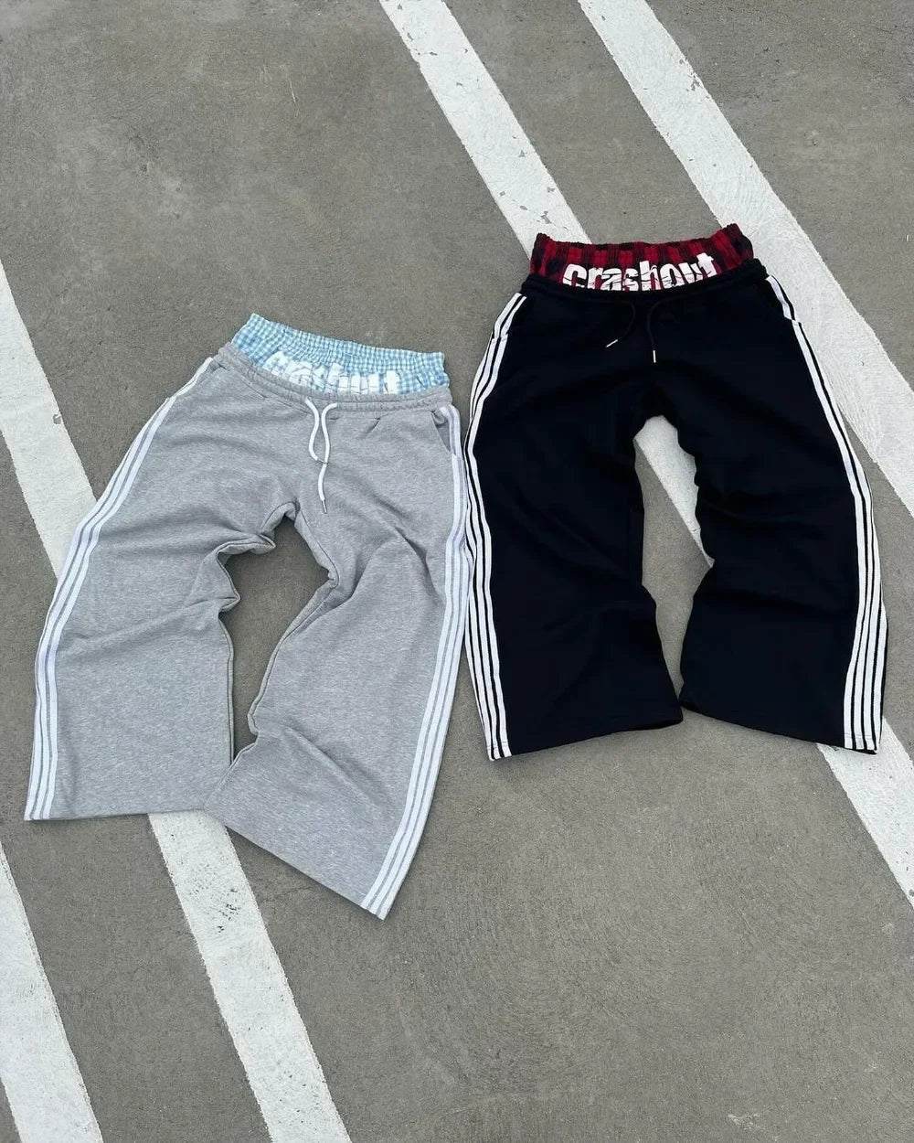 Hearujoy Y2K retro fashion simple striped casual pants for men and women Harajuku straight pants high waist loose hip hop sweatpants