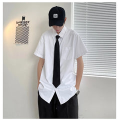 HEARUJOY  -  Summer Thin Short-sleeved Men's Collegiate Japanese Style Loose Shirt
