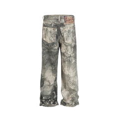 Hearujoy Camouflage Speckled Digital Printed Jeans for Men and Women Straight Casual Baggy Denim Trousers Ropa Hombre Loose Cargo Pants