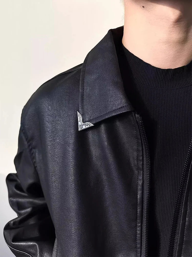 HEARUJOY  -  Vintage Slim PU Leather Jackets Mens Streetwear Fashion Zip-up Turn-down Collar Coats Men Clothing Fall Winter Casual Outerwear