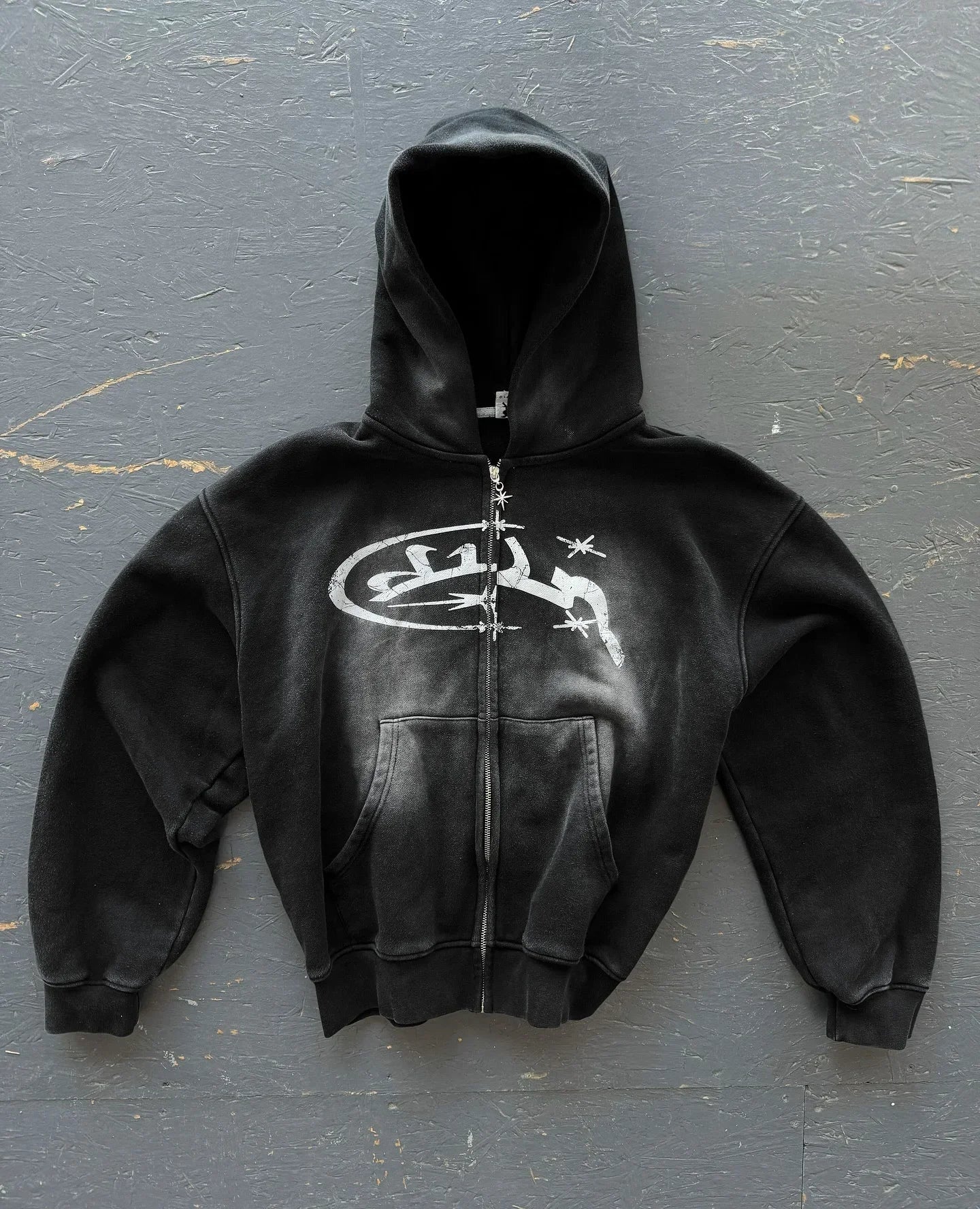 Hearujoy Y2k Vintage Fashion Wash Zip Up Hoodies Men Women Street Harajuku Hip Hop Embroidery Long Sleeve Coats Loose Hooded Sweatshirt
