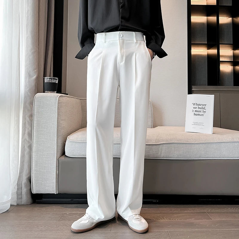 HEARUJOY  -  Black Suit Pants Men Slim Fit Social Mens White Dress Pants Korean Straight Pants Mens Office Formal Trousers Large Size 5XL