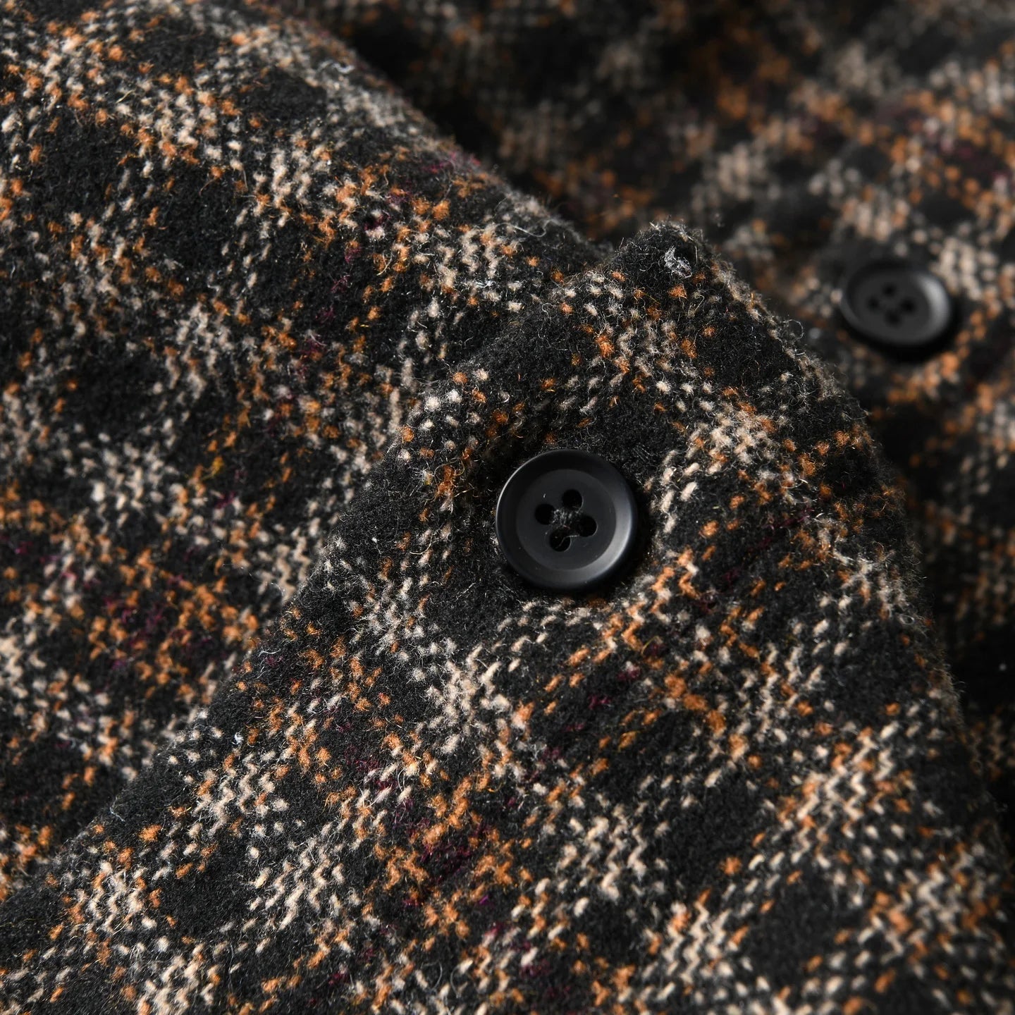 HEARUJOY  -  Autumn Winter American-style Brushed Fleece Skin-friendly Warm Breathable Loose-fit Casual Turn-collar Check Plaid Shirt for Men