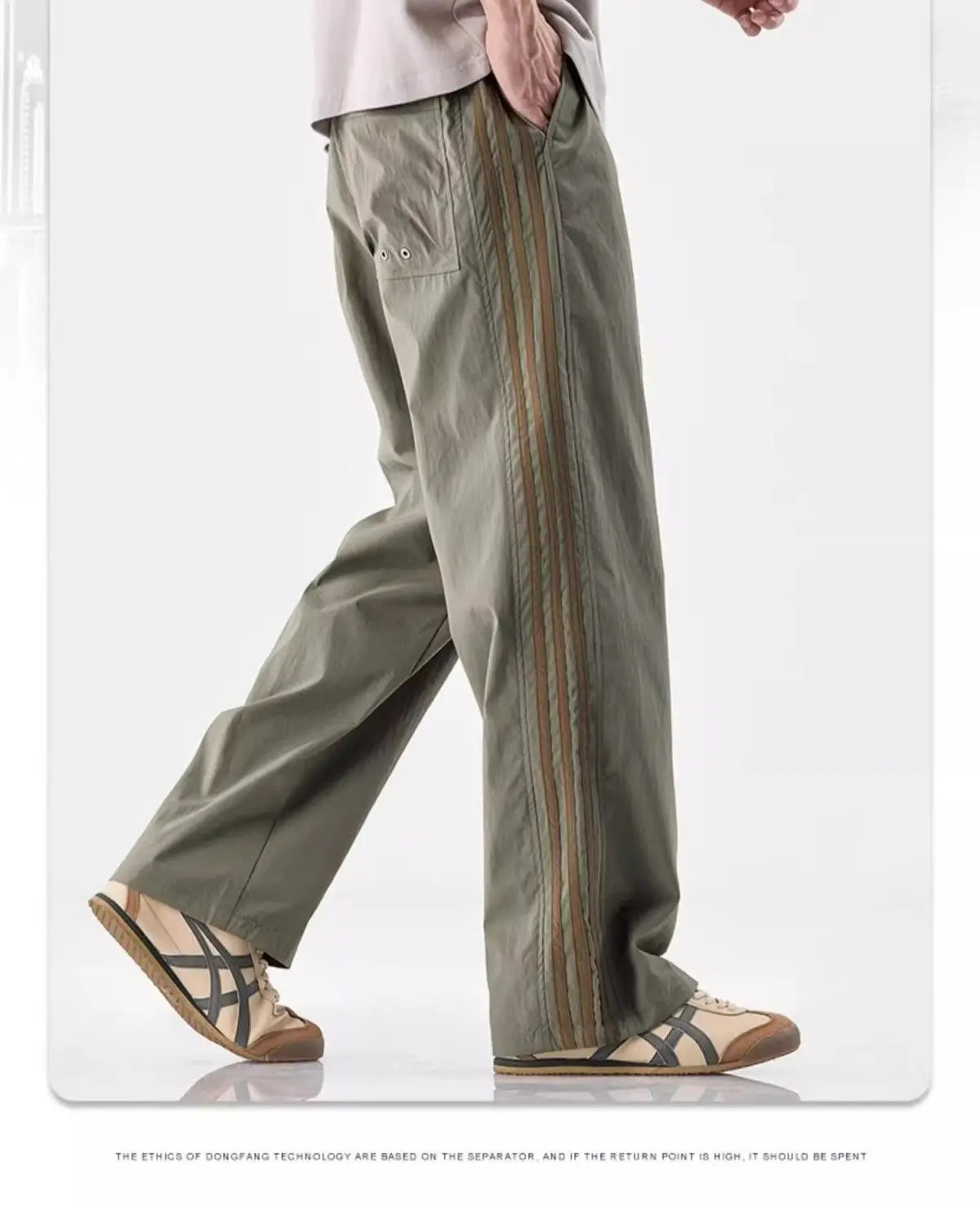 HEARUJOY  -  Ice Silk Men's Summer Lightweight Loose Straight Trousers Quick Dry Casual Pants