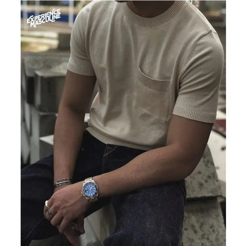 HEARUJOY  -  Summer Men Solid Zipper Knitted Polo Shirt Streetwear Fashion Male Clothes Lapel Slim Basic Business Casual Short Sleeve Tops