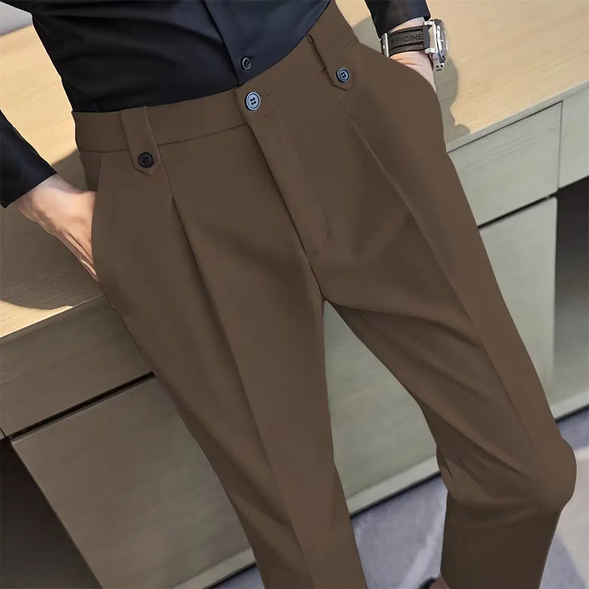 HEARUJOY  -  New Casual Business Trousers Trendy Slim Men's Korean Version Nine Points Pants