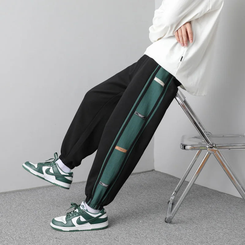 HEARUJOY  -  Y2k High Street Harajuku Retro Striped Sweatpants Men Korean Trendy Brand Fashion Versatile Oversized Trousers Men Joggers Pants