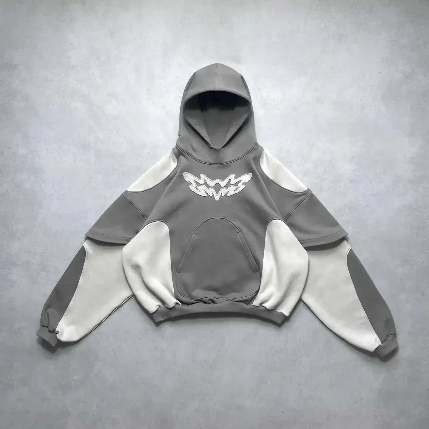 Hearujoy Y2K New Retro Harajuku Embroidered Hoodie Color blocked Design Trendy Sportswear Street Hip Hop Punk Versatile Loose Street Wear