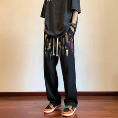 HEARUJOY  -  Men's Sweatpants Trousers Draped Clearance Sale Autumn Winter Elegant Retro Korean Y2k Cool Graphic Male Sports Pants Printing