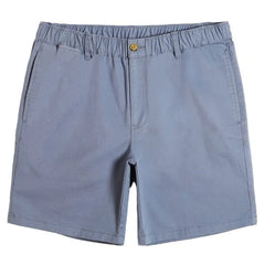 HEARUJOY  -  Men's Classic Fitted Cotton Casual Shorts with Elastic Waistlines and Multiple Pockets for Daily Commuting and Summer Shorts