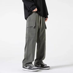 HEARUJOY  -  Men's Black Pants New Cargo Pants Men's Loose Straight Oversize Clothing Fashion Jogger Harem Trousers Man Casual Sweatpants