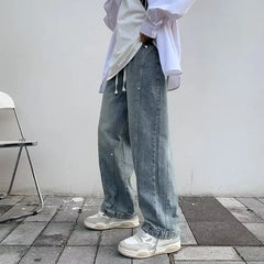Hearujoy Workwear Jeans Men's Loose Straight Leg Pants Men's Casual Pants High Street Fashion Brand