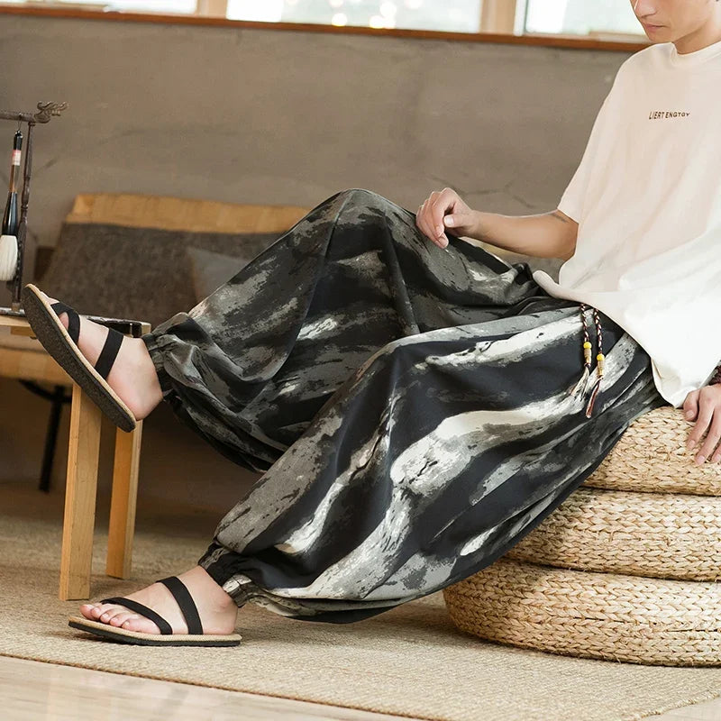 HEARUJOY  -  Spring Men Wide-leg Pants Male Retro Harem Pants Mens Hiphop Street Beat Harajuku Style Casual Pants Women Jogging Trousers