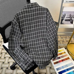 HEARUJOY  -  All Seasons Shirt Casual Long Sleeves Slight Stretch Fabric Brand New Condition Casual Wear Loose Casual Couple Jacket