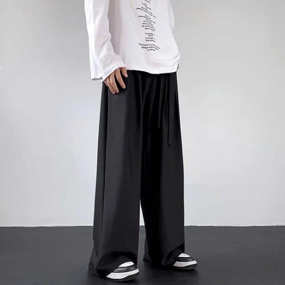 HEARUJOY  -  Mens Y2k Japanese Belt Casual Trousers Streetwear Daily Niche Personality Versatile Comfortable Straight Pants